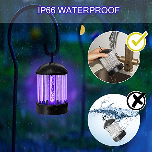 okk Electronic Bug Zapper Indoor and Outdoor, Portable Mosquito Killer Lamp Waterproof IP66 UV Insect Killer Trap with LED for Flies,Pests and Gnats, 2020 Updated Mosquito Light with Button [2-in-1]