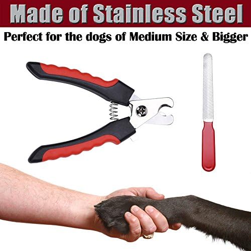 Audirex Professional Dog Nail Clipper with Safety Guard & Nail Grind File,Best for the Claws & Paws of Retrievers, Shepherds,Hounds,Terriers,and etc.