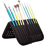 MEEDEN 15 X 10.5 Inch Mesh Paint Brushes Case Zippered Brush Holder, Long Handle, Black