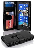 Cadorabo Book Case Works with Nokia Lumia 920 in Midnight Black - with Magnetic Closure and 3 Card Slots - Wallet Etui Cover Pouch PU Leather Flip