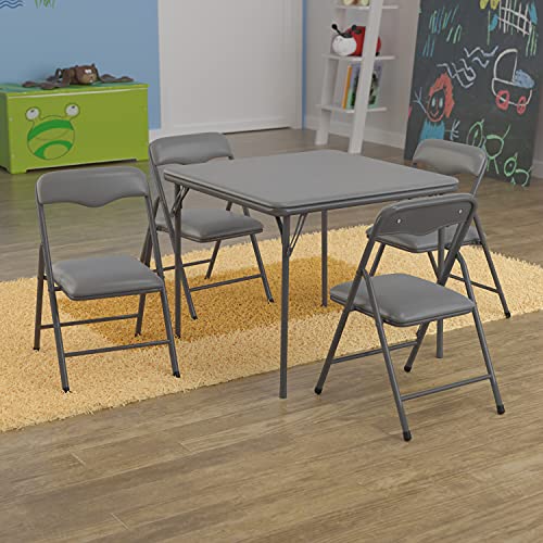 Flash Furniture Mindy Kids 5-Piece Folding Square Table and Chairs