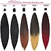 BEFUNNY Ombre Red Braiding Hair Pre Stretched, 8 Packs/Lot 24 Inch Pressional Prestretched Braiding Hair, Yaki Texture Synthetic Hair Extensions For Human Crochet Braids, Itch Free(24
