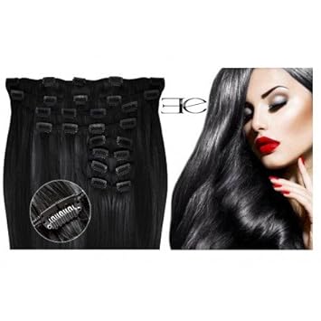 Natural Hair Clip In Extensions Kit 1b 100 Volume 180 Gr 53 Cm