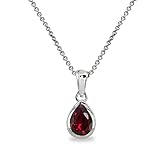 B. BRILLIANT Sterling Silver Synthetic Ruby 8x6mm