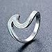 Bamos 925 Sterling Silver Ring Wave Ocean Beach Lab Created white Opal. Silver Ring sizes 5-10