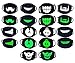 9 Pack Cool Luminous Unisex Cotton Blend Anti-Dust Face Mouth Mask, Kawaii Muffle Panda Mask Smiley mask Pollen Mask Black for Man, Woman, kids