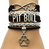 DOLON Infinity Love Pitbull Bracelet Paw Charm Friendship for Pet Lover Gift