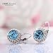 T400 Crystal Round Drop Earrings Lever Back Gift for Women Dangle Earrings