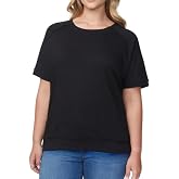 Buffalo David Bitton Women's Effortless Essential Relaxed Fit Short Sleeve Super Soft French Terry Top