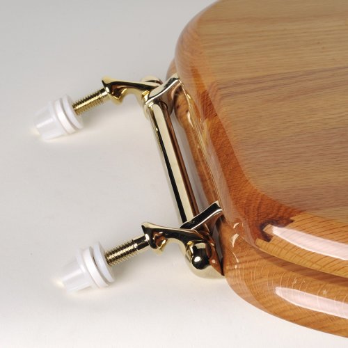 Comfort Seats Designer Solid Oak Wood Round Toilet Seat with Anti