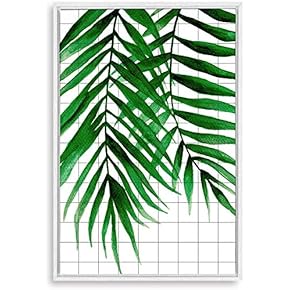Framed Canvas Home Artwork Decoration Nordic Style Plant Canvas Wall Art for Living Room, Bedroom - 16x24 inches