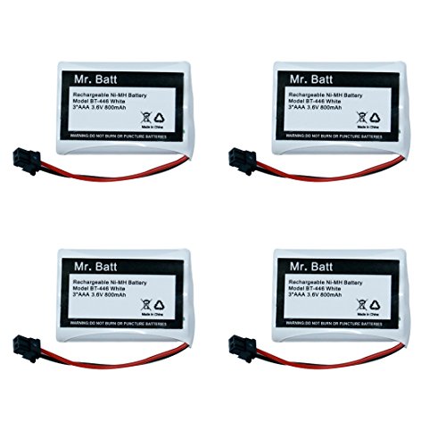BT-446 Replacement Battery for Uniden BT-446 BT-1005, Replacement Battery for Uniden Cordless Phone UIP1868 TRU8885 TRU885-2 TRU8888 TRU9460 TRU9465 TRU9480 TRU9485 Handset Phone (4-Pack)