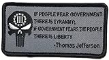 Patch Squad Men's Tyranny Liberty 3% Percenter Punisher Skull Militia Patch (Black/Grey)