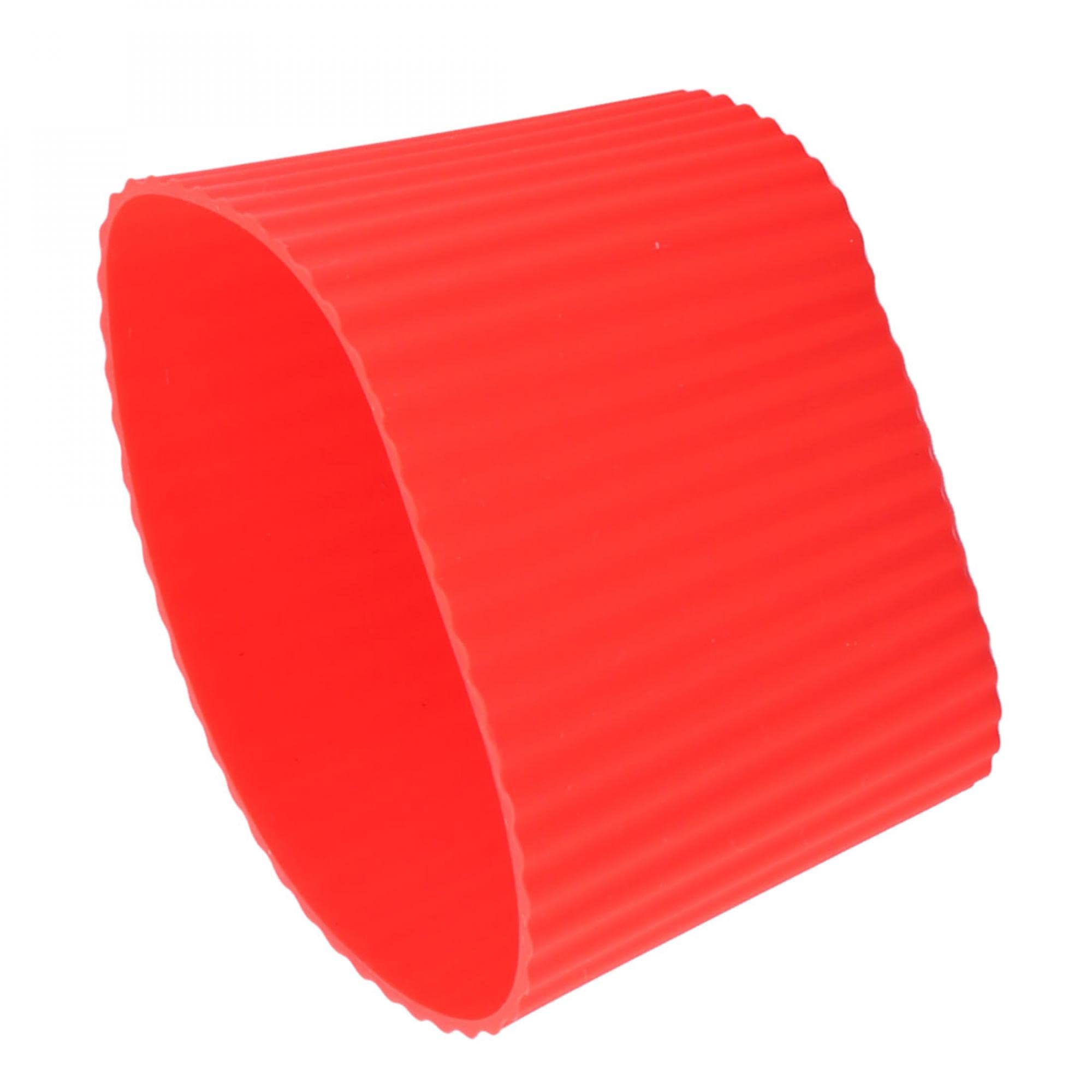 sourcingmap Silicone Anti-Slip Glass Bottle Mug Cone Cup Sleeve Protective Lid Red
