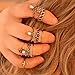 Rings Set;START 10PCS/Set Bohemian Totem Crystal Rings
