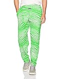 Zubaz Men's Classic Zebra Printed Athletic Lounge Pants, Neon Green Glow, L