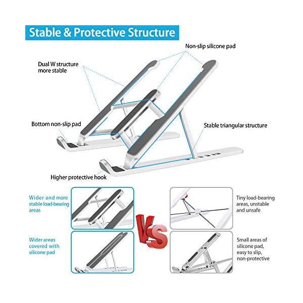 JPARR-Laptop-Stand-Ventilated-Laptop-Computer-Stand-Portable-Foldable-Desktop-Laptop-Riser-8-Angle-Adjustable-Notebook-Mount-Compatible-with-Laptop-Tablet-Phone JPARR Laptop Stand, Ventilated Laptop Computer Stand, Portable Foldable Desktop Laptop Riser, 8-Angle Adjustable…