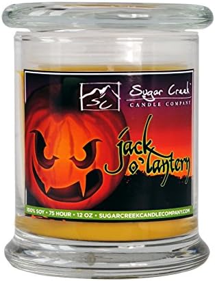 Jack o Lantern Natural Scented Soy Wax 12oz Halloween Pumpkin Candle. Aromatherapy Soy Candles Burn Cleaner ~ Longer ~ Non-Toxic ~ 100% Made in USA. Sugar Creek Candles
