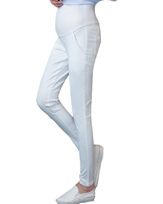 ShallGood Schwangerschaftshose Damen Yogahose Bleistifthosen Mit Extra Bauch-Panel Bauchband Schwangerschaftshose Umstandshos