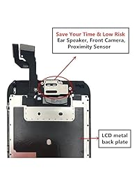 Repuesto de pantalla premium para iPhone 6S 4.7'   Kit de reparación completo LCD pantalla 3D táctil digitalizador montaje con auricular, cámara frontal, sensor de proximidad, vidrio templado, herramientas, instrucciones