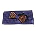 JUSTSWAG Amzchoice Classic Handmade Mens Wood Bow Tie with Matching Pocket Square Sets (1)