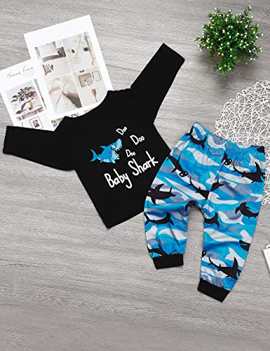 Toddler Baby Boy Shark Clothes Cotton Tops + Pants Autumn Winter Outfits Set(3-4T)