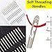 Embroidery Sewing Self Threading Needles,Household Stainless Steel Mending Handmade Self Threading Needle for Elderly Blind,12 Pack