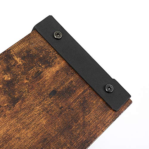 MaidMAX Floating Shelves, 2 Tier Rustic Shelf, Display Storage Ledge, Wall Mounted Shelf with Metal Brackets for Living Room, Bathroom, Bedroom, Kitchen, Wood Grain Finish - Thumbnail 4