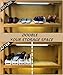 CEISPOB Shoe Organizer Space Saver, Adjustable Shoe Slots Organizer, Shoe Holders for Sandals Heels Casual Shoes Sneakers, 6 Pieces Set (White)