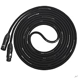 LyxPro Balanced XLR Cable 30 ft Premium Series Professional Microphone Cable, Powered Speakers and Other Pro Devices Cable, Black