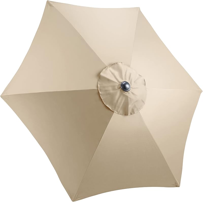 CHRISTOW Replacement Parasol Canopy 2.7m Hexagonal 6 Arms UV 30+ Taupe