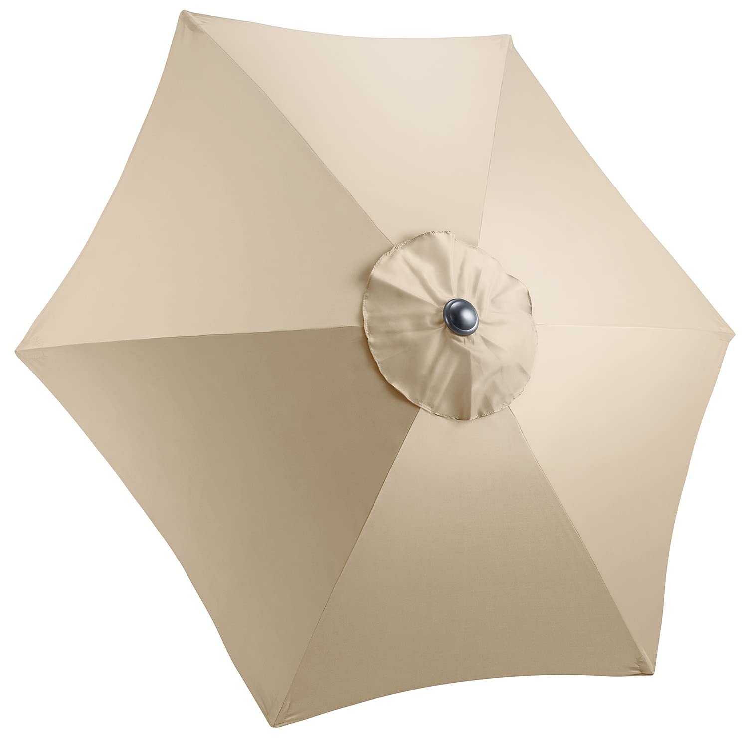 CHRISTOW Replacement Parasol Canopy 2m Hexagonal 6 Arms UV 30+ Protection For Garden Umbrella (Taupe Fabric)