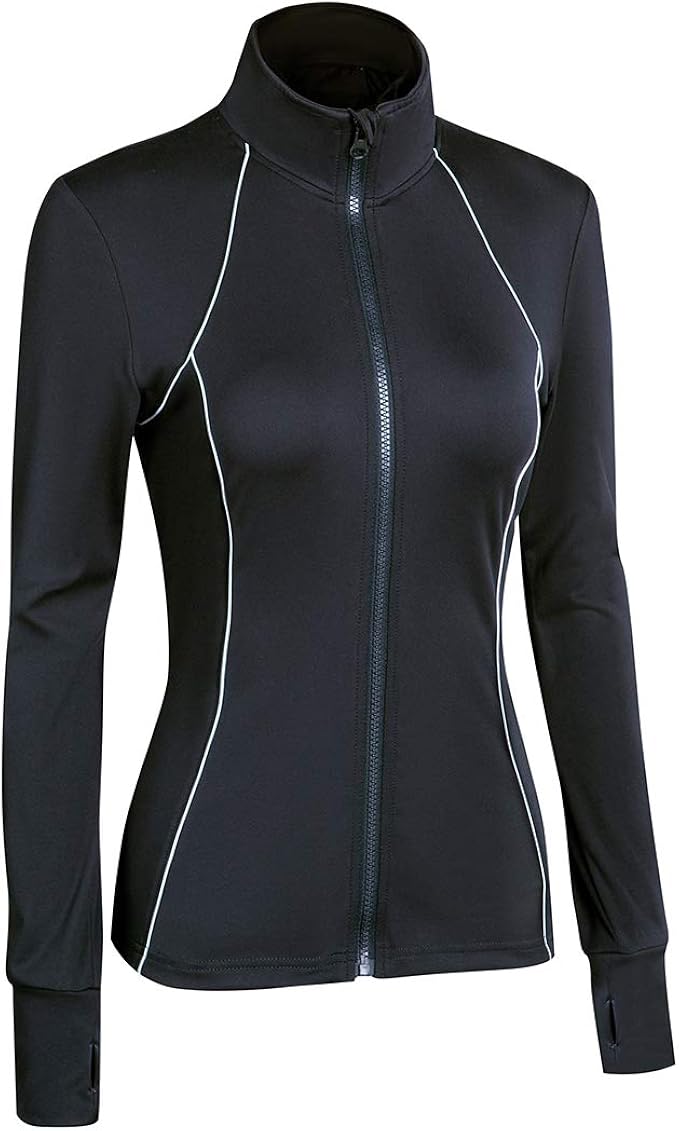 Women's Full Zip Up Lightweight Slim Fit Yoga Workout Running Track