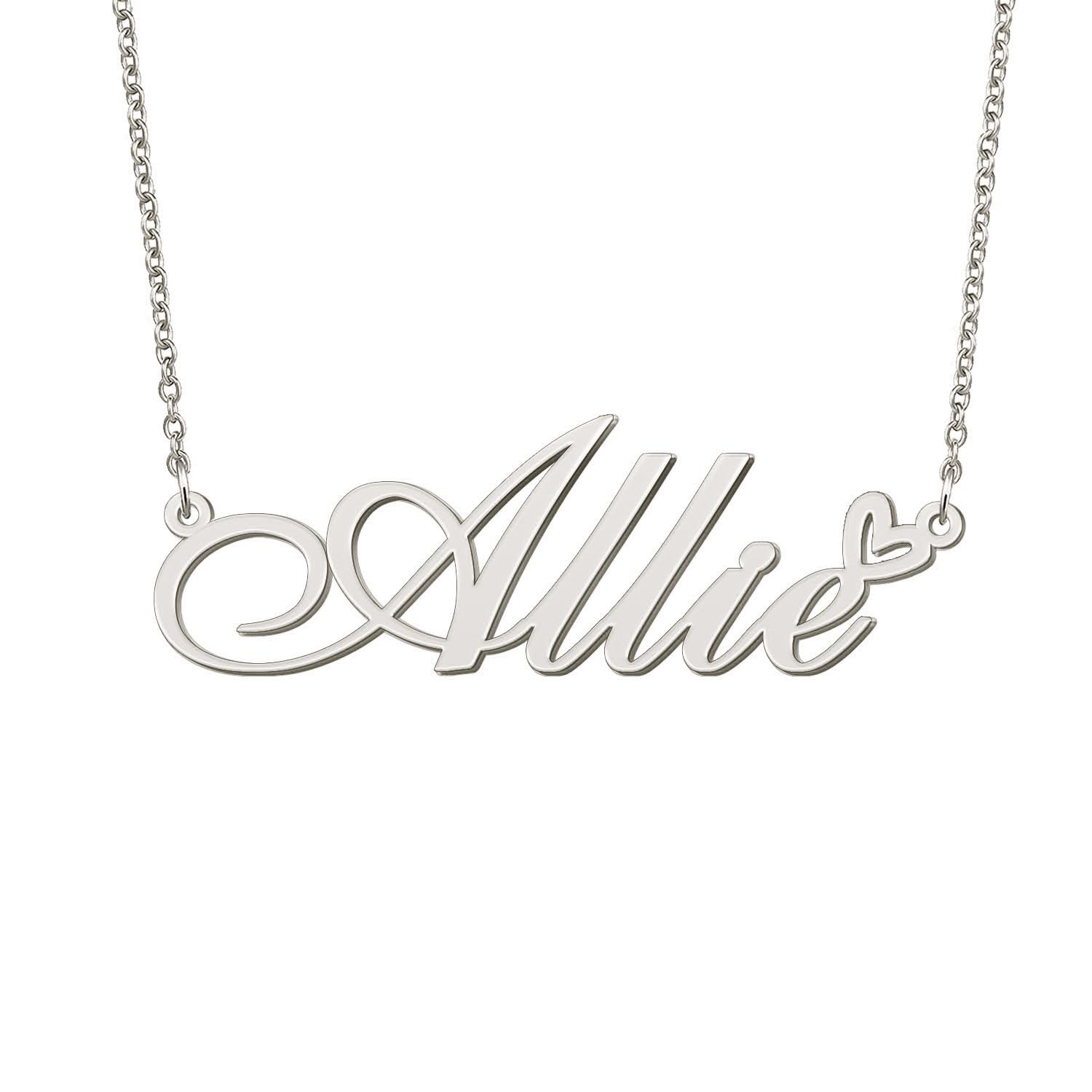 BYBWBL Allie Name Pendant Necklace Silver Color