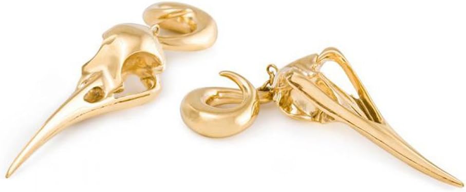 Elementals Organics 0g Wicked Raven Skull Gold Plated Spiral Plug Earrings โ Price Per 2
