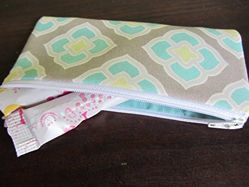 Tampon or sunglasses case- Aqua pattern