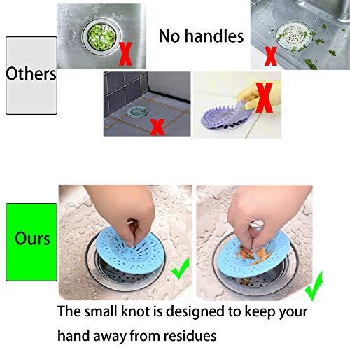 OkayCare Shower Drain Trap Covers Hair Catcher, Rubber Hair Stopper Sink Strainer Drain Cover Silicone Filter for Shower, Sink, Bathroom and Bath Tub (Yellow) - Thumbnail 5