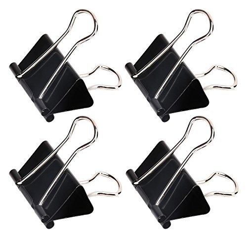 Extra Large Binder Clips, 4 Pack, Extra Big Paper Clamps for Office Supplies Crafts and Projects, Black