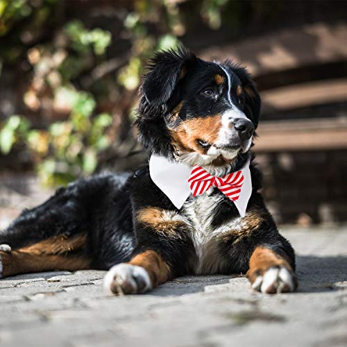 Segarty Large Dog Bow Tie, 6 PCS Formal Black & Red Tuxedo Bowtie Set Pet Accessories, Birthday Gift