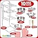 Giantville Toy Kitchen Play Set, 10 Piece Bundle - Stainless Steel Pots, Pans and Skillets, Wooden Spoons and Utensils, Pot Holders and Storage Caddy Rack