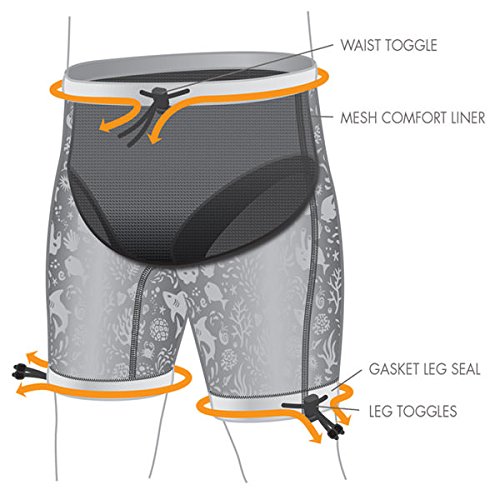 Conni Kids Containment Swim Short Washable Swim Diaper for Incontinence and Potty Training, Sand Castle, Size 6-8 - Thumbnail 2