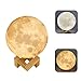 Night Light 3D Printing Moon Lamp, Accmor Rechargeable Lunar Night Light, Two Tone Dimmable Touch Control Brightness, Diameter 4.7 inch