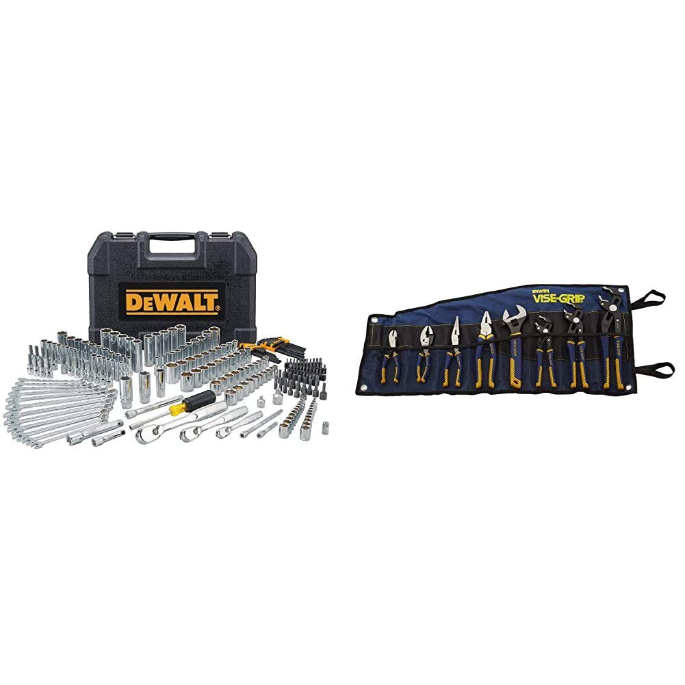 DEWALT Mechanics Tool Set, 247-Piece (DWMT81535) & IRWIN VISE-GRIP GrooveLock Pliers Set, 8-Piece (2