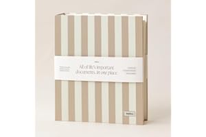 DailyDocs Document Organizer Binder – Premium Linen Folder System with Full & Half-Page Envelopes for Important Papers, Passports, Birth Certificates & More