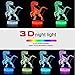 LAYDRAN Dinosaur Night Light Touch Remote Bedside Dinosaur Lamp,7 Colors 3D Optical Illusion Lights with Acrylic Flat & ABS Base & USB Cable Creative Gift Toys （Velociraptor）