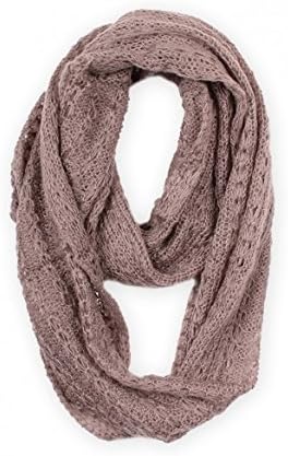 Knitted Net Infinity Scarf Headwrap Lightweight Solid Color Eternity Loop Circle