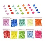 KAM snaps 150 Sets mix colors T5 Plastic heart-shaded Snap Fasteners Buttons