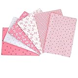 Aisa 50x50cm Pink Series Fabric Bundles Flower Printed Cotton Fabric Comfortable Patchwork Fabric Home Textile Material Cloth for Sewing