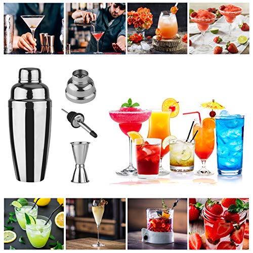 Cocktail Shaker, Cocktail Set 750ml Barkeeper, Edelstah Cocktail Shakers Barzubehör mit Jigger, Alkoholausgieße, Martini… – Bild 7