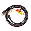 Chenduomi Convertisseur HDMI vers AV 1080p HDMI vers 3RCA /AV/CVBS Adaptateur audio vidéo composite (noir)